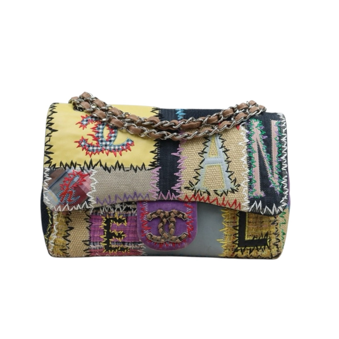 Good ( Rank AB)｜ CHANEL  Colorblock Patch Kit Single Flap Jumbo Shoulder Bag Made in 2008-2009 Year｜W25092201