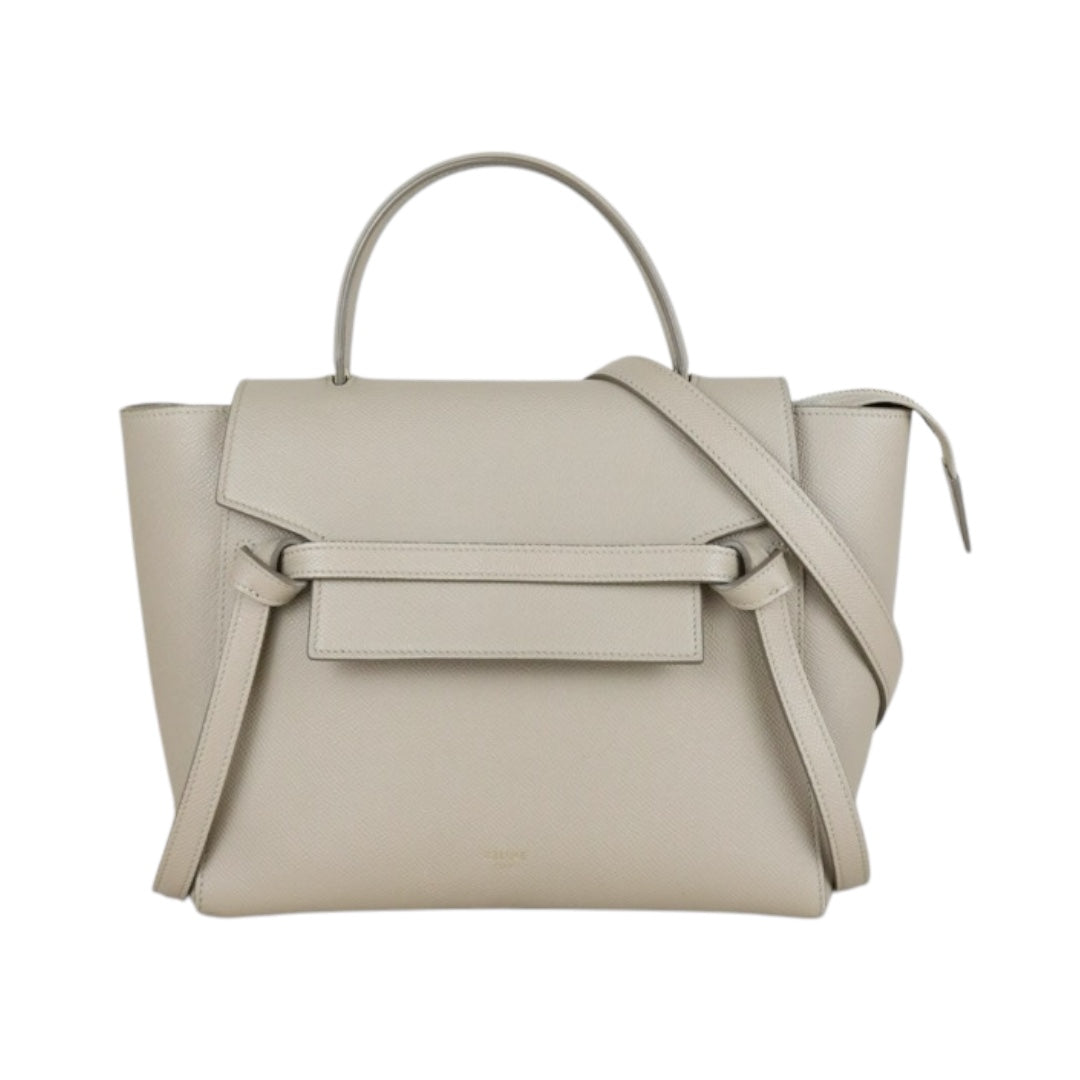 Very Good ( Rank A)｜CELINE Leather Calf Belt Micro Handbag Shoulder Bag Beige｜X25041301