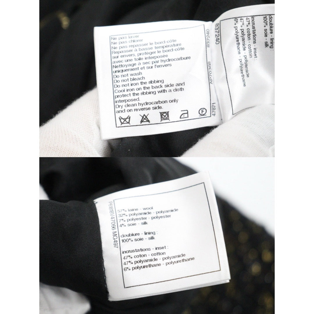 Very Good ( Rank A) ｜ CHANEL 19 Egypt Series Black Graffiti Wool Sweater 36 size  ｜W25102103