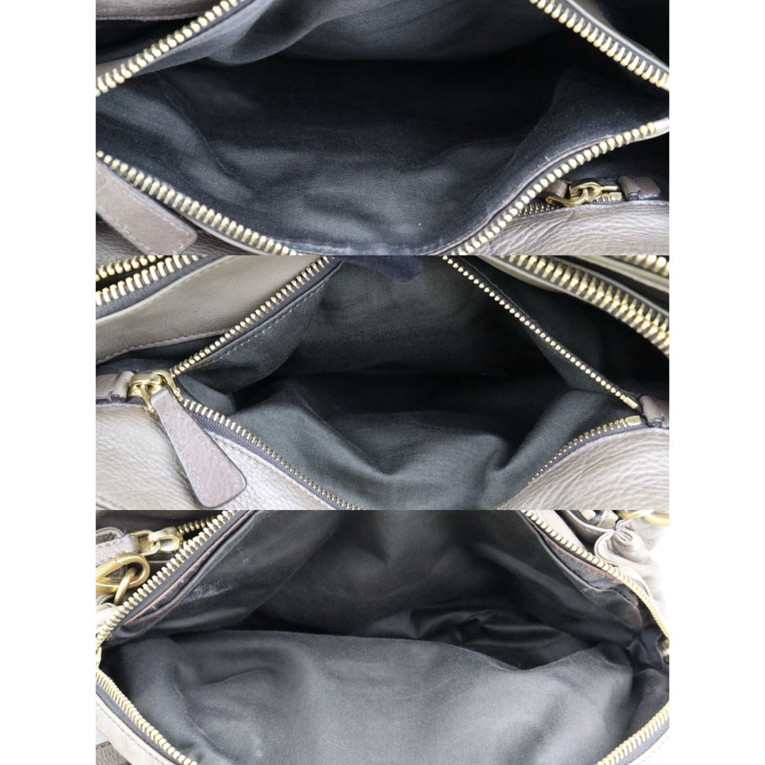 Fair ( Rank B)｜MiuMiu Calf Skin Handbag Shoulder Bag Grey Brown ｜H25063010