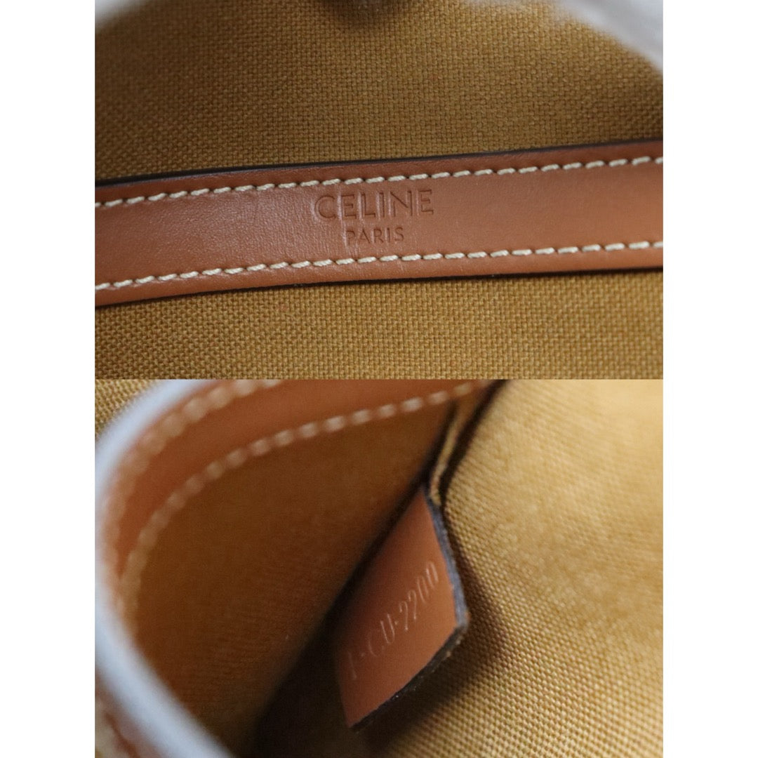 Include Entrupy Certificate of Authenticity｜Good ( Rank AB) ｜ CELINE Macadam Triomphe Cross Body Shoulder Bag Current Model｜S26090729