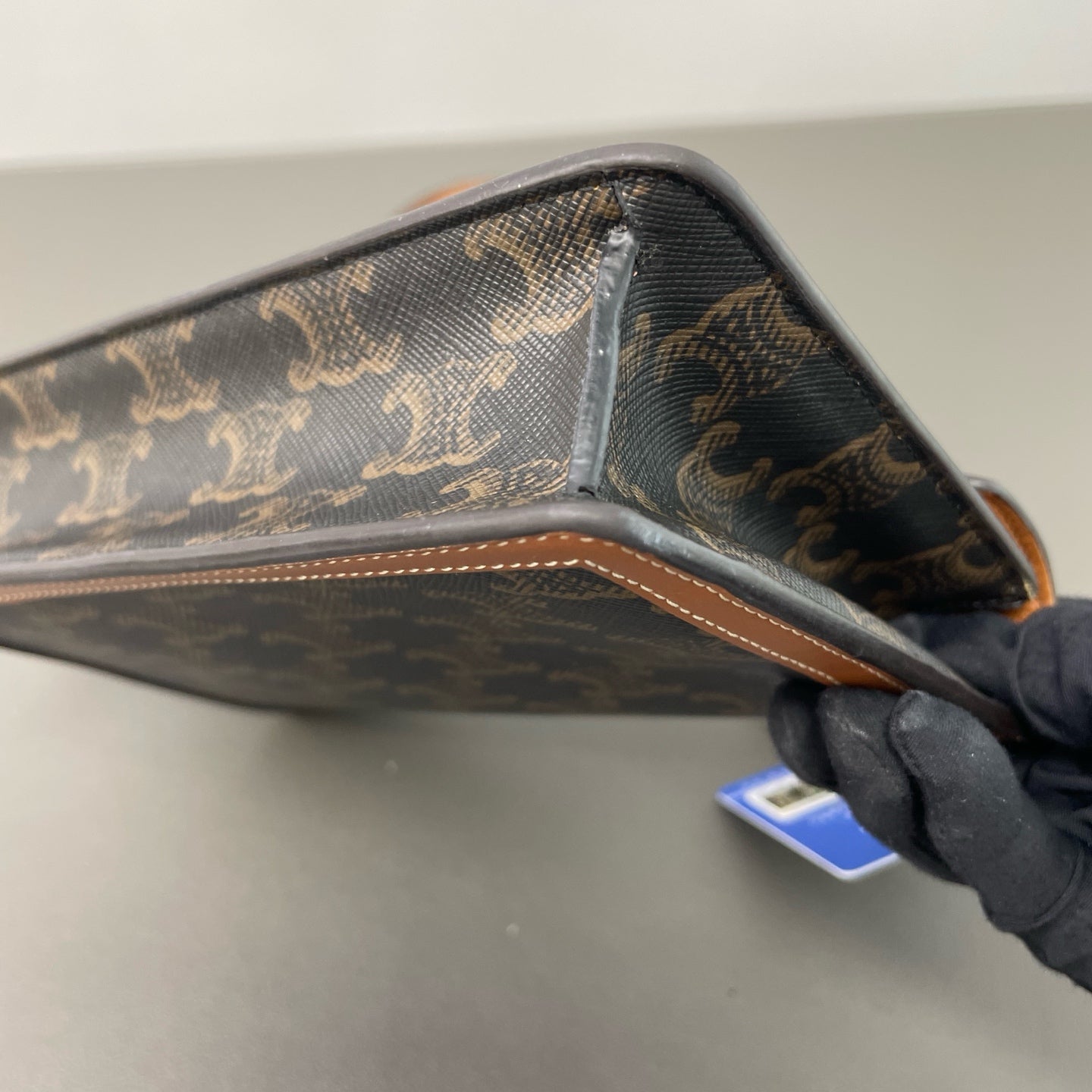 Include Entrupy Certificate of Authenticity｜Very Good ( Rank A) ｜ CELINE Macadam Triomphe Shoulder bag