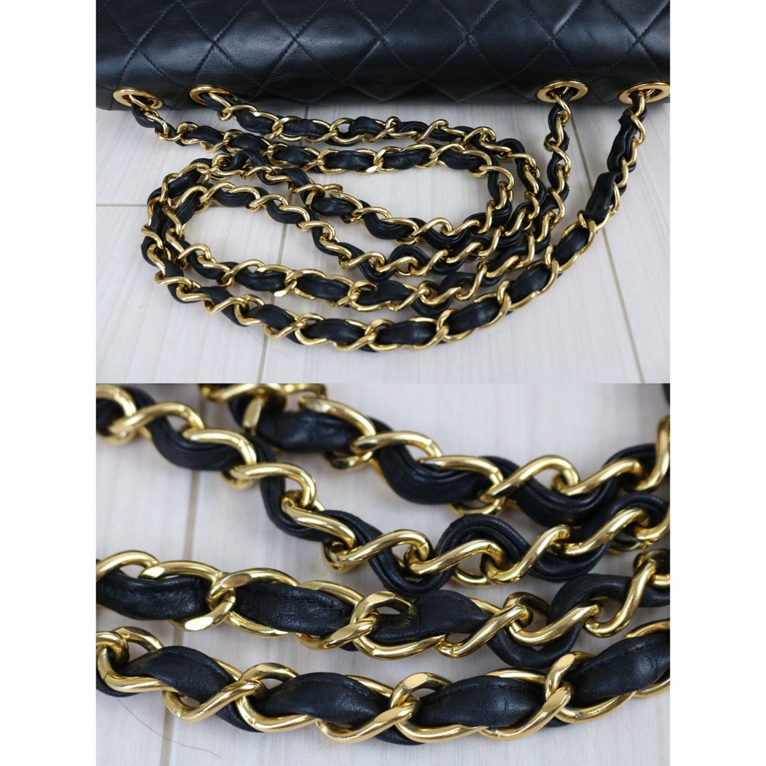 Include Entrupy Certificate of Authenticity｜Very Good ( Rank A)｜CHANEL  Matrasse Chain  Lambskin Single Flap Black Shoulder Bag Made In 1994～1996Year｜S26090749