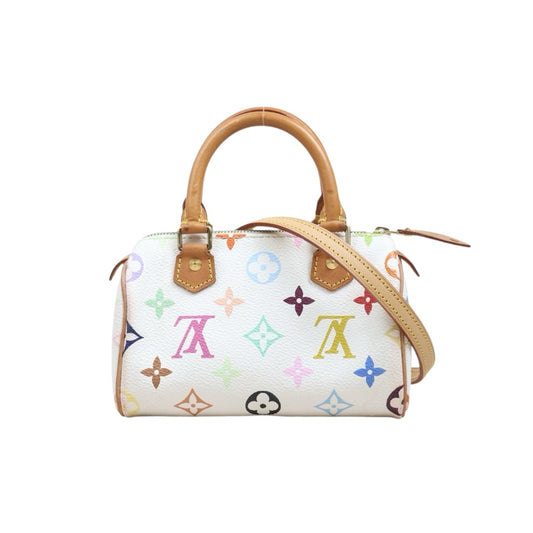 Include Entrupy Certificate of Authenticity｜Good ( Rank AB)｜ Louis Vuitton Takashi Murakam Multi Monogram Mini Speedy Handbag With Shoulder Strap  ｜S26012709