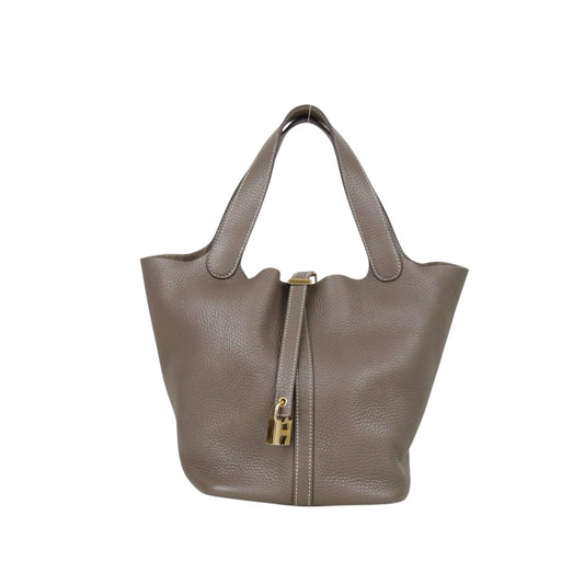 Good ( Rank AB)｜ Hermes Picotin Lock 22 TC Leather HandBag Etoupe Gray Z Stamp Made In 2021 Year｜H25081803