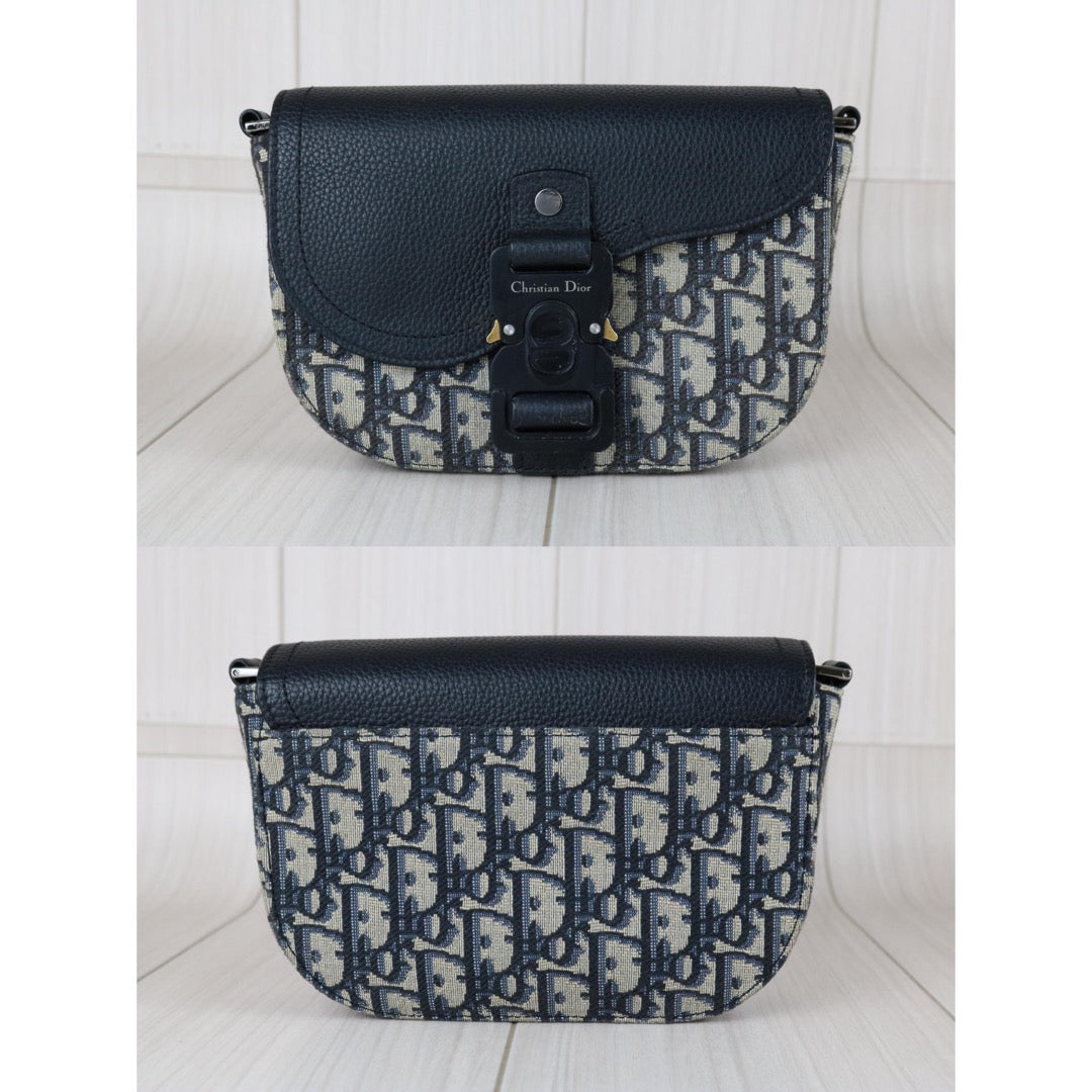 Include Entrupy Certificate of Authenticity｜Good ( Rank AB) ｜ Dior Trotter Leather Saddle Shoulder Bag｜S26031509