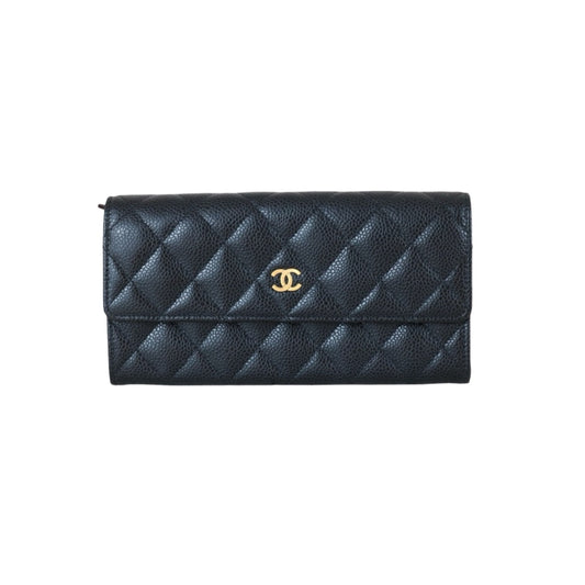 Very Good ( Rank A)｜CHANEL Caviar Skin Black Long Wallet Made In 2014Year｜S25112002