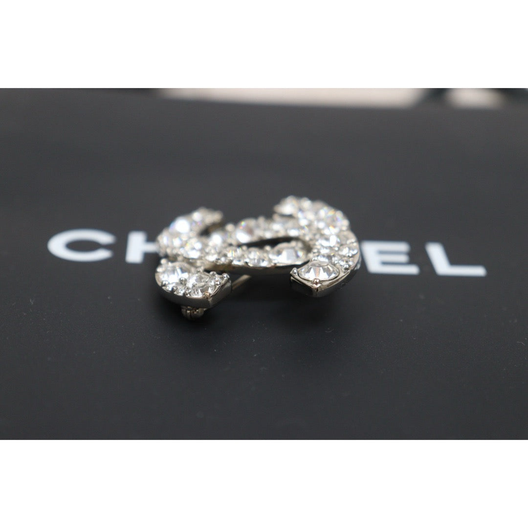 Include Authentic Detective Certificate of Authenticity｜Very Good ( Rank A)｜ CHANEL A12W Coco Mark Rhinestone Brooch Made In 2012Year ｜26052008