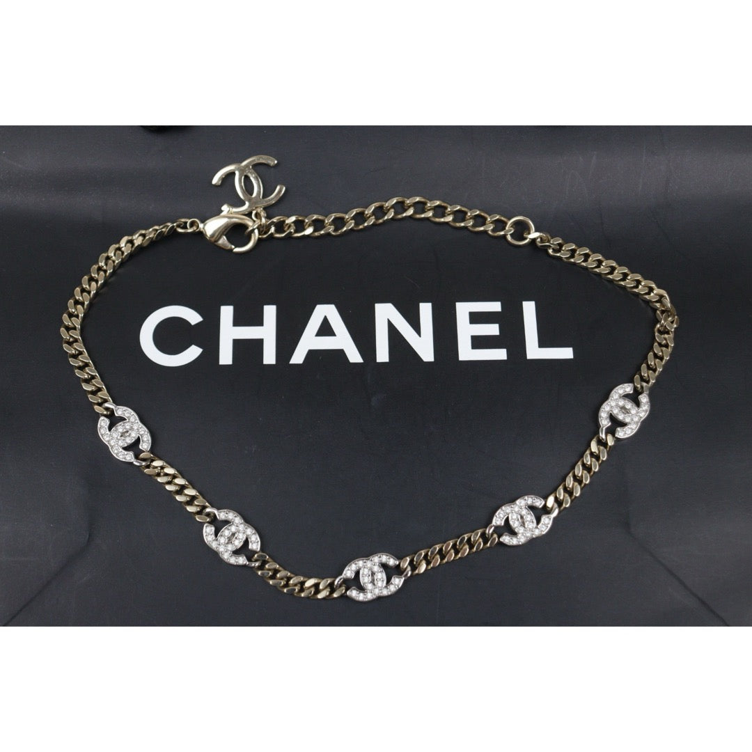 Very Good ( Rank A) ｜CHANEL COCO Mark Rhinestone Chocker Necklace｜V25060515