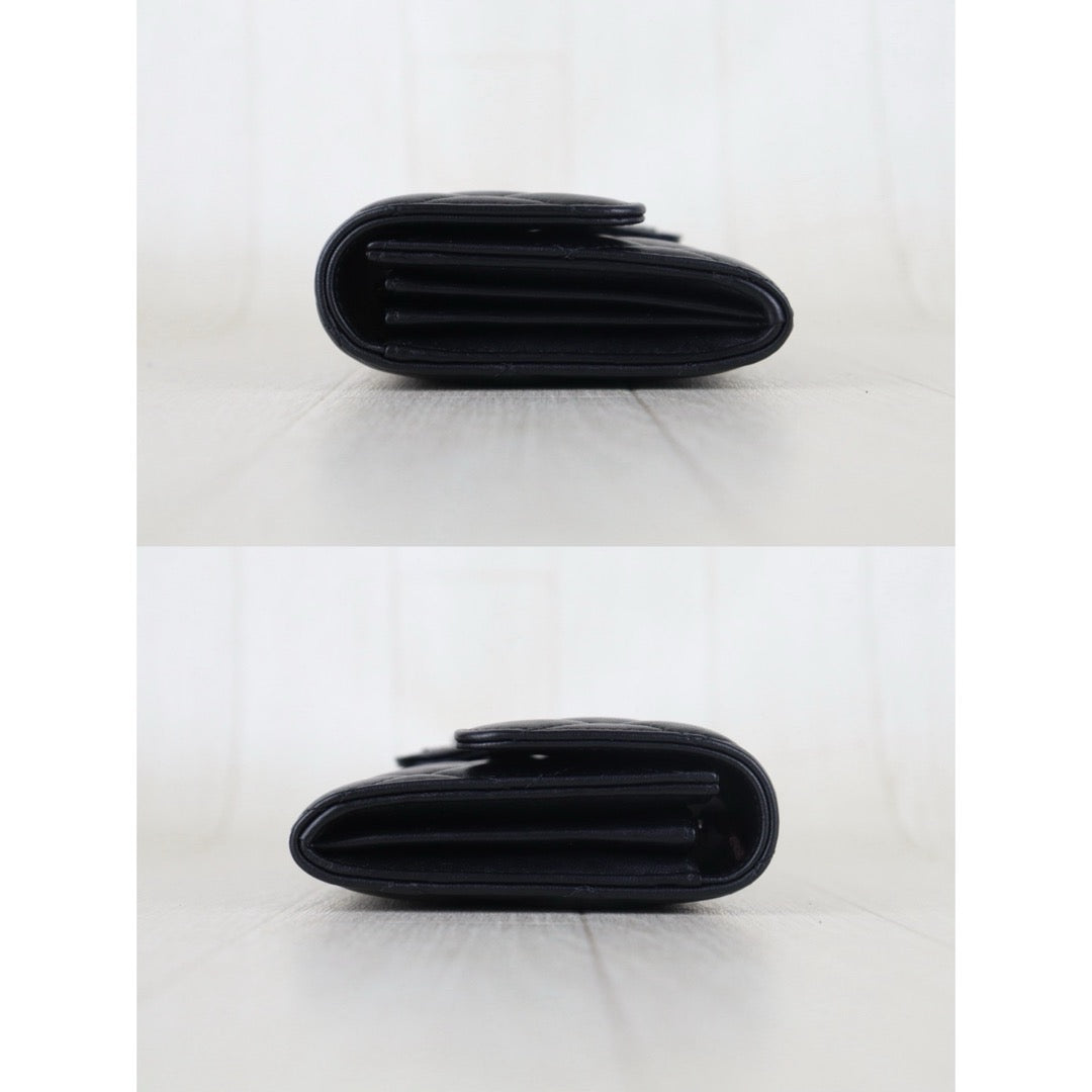 Include Entrupy Certificate of Authenticity｜Excellent（Rank SA）｜Full Set CHANEL Lamb Skin Black Long Wallet Made In 2016-2017Year｜S26060403