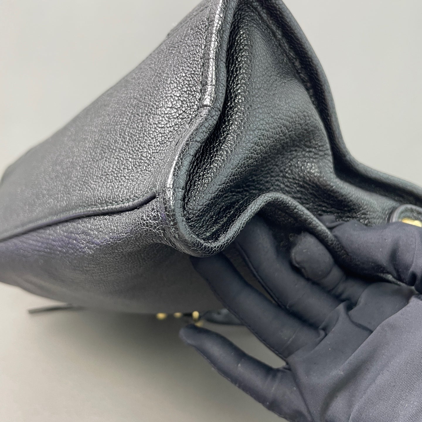 Very Good ( Rank A)｜Balenciaga Goatskin edge Mini Classic City Haze Black HandBag Shoulder Bag