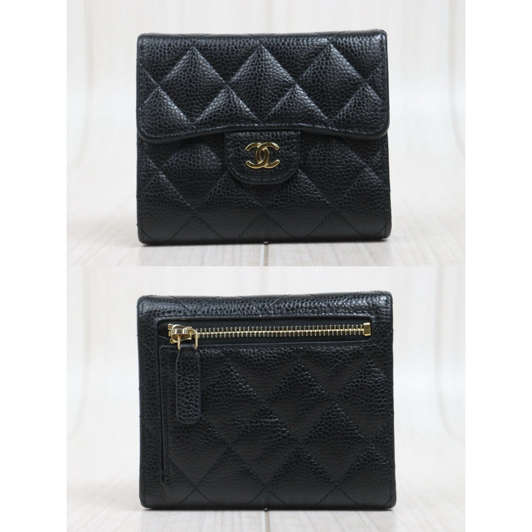 Include Entrupy Certificate of Authenticity｜Good ( Rank AB)｜Chanel Caviar Skin Black Wallet IC Chips Model ｜26070703