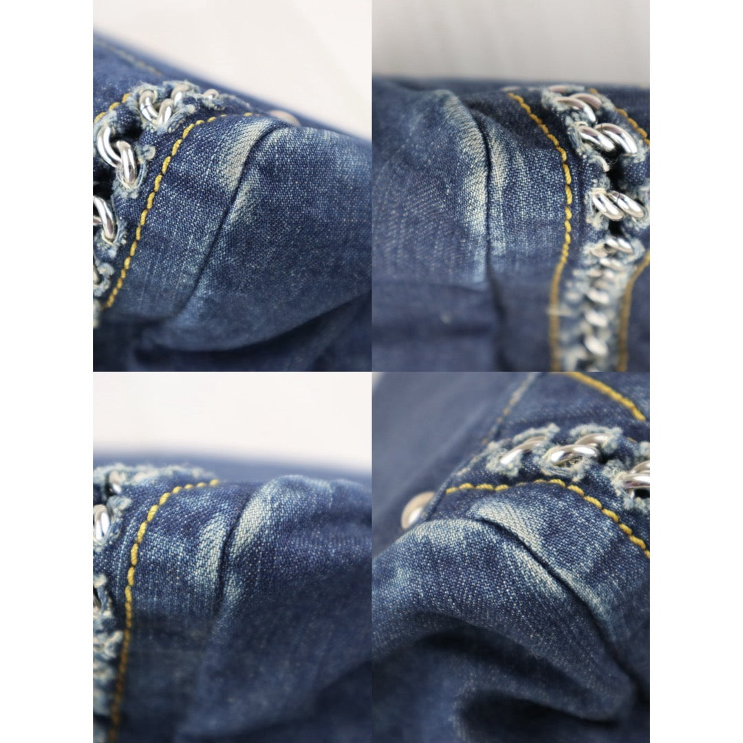 Good ( Rank AB)｜ CHANEL Denim Vintage  Bowling Bag Blue Made In 2005- 2006Year｜J25060506