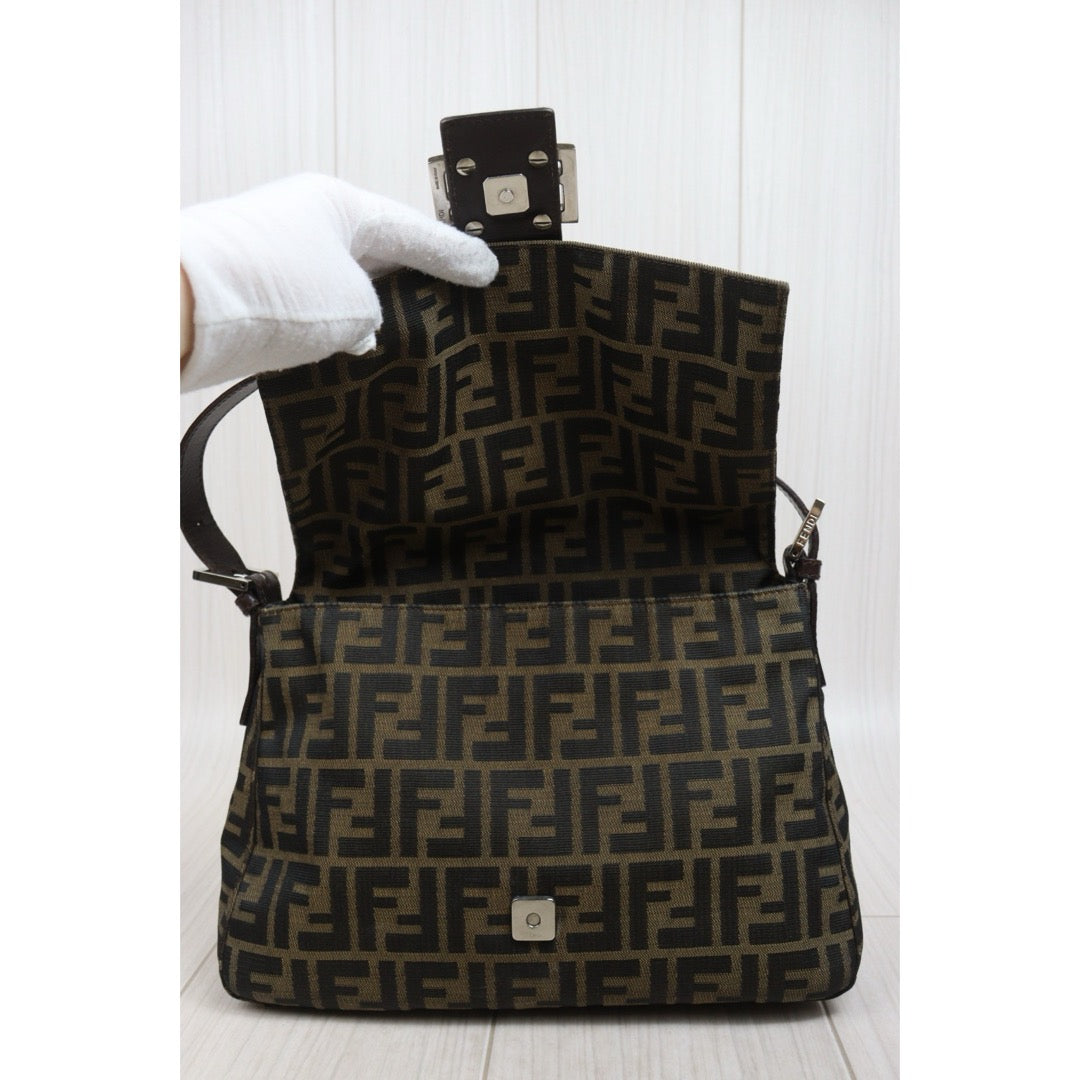 Third installment 3/3 ｜ Include Entrupy Certificate of Authenticity｜Good ( Rank AB)｜ FENDI Zucca Mamma Baguette  Shoulder Bag  ｜26042005