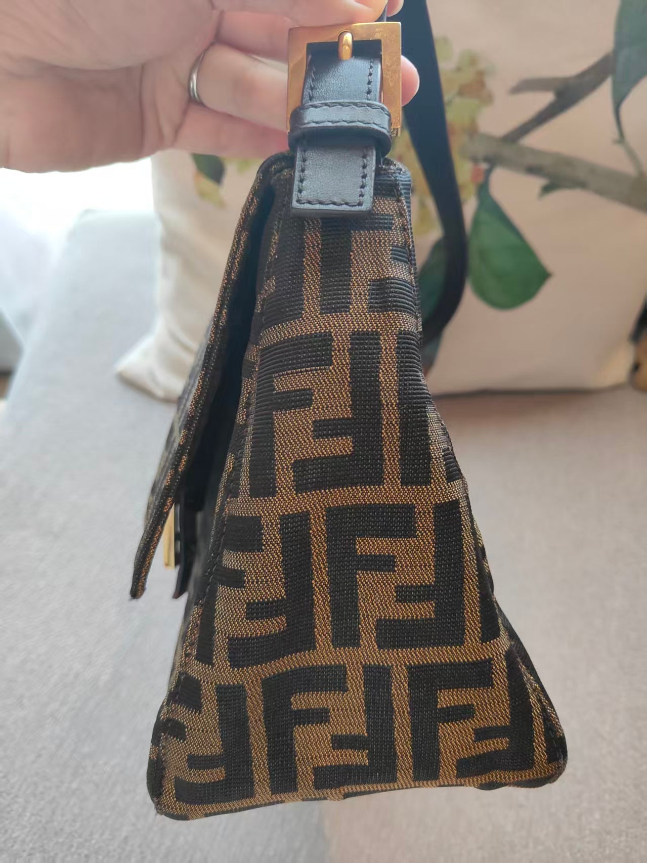 FENDI Zucca Mamma Baguette Shoulder Bag