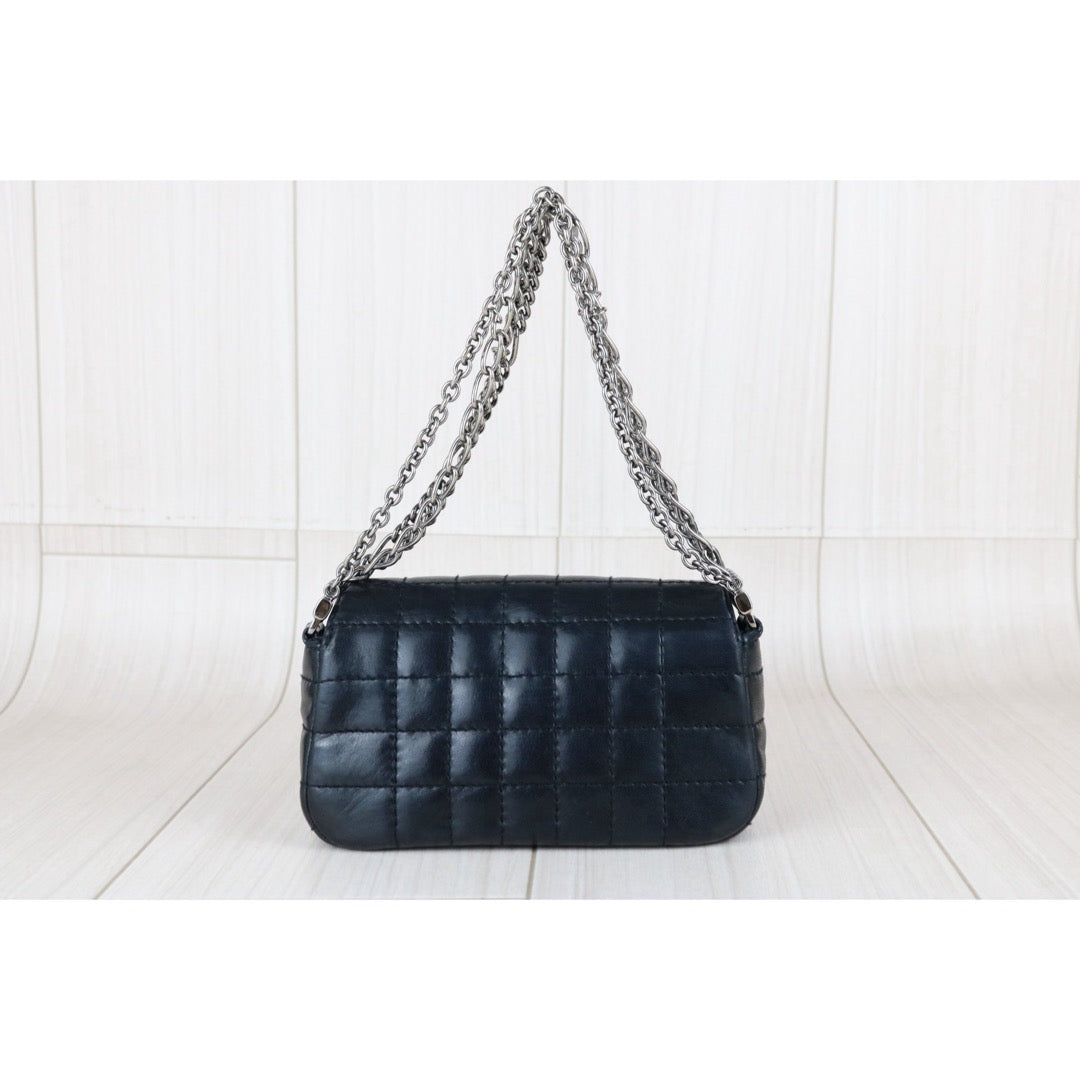 Include Entrupy Certificate of Authenticity｜Good ( Rank AB)｜CHANEL Lamb Skin Mini Chocolate Bar Black Chain Shoulder Bag  Made In 2003～2004Year｜Y26051525