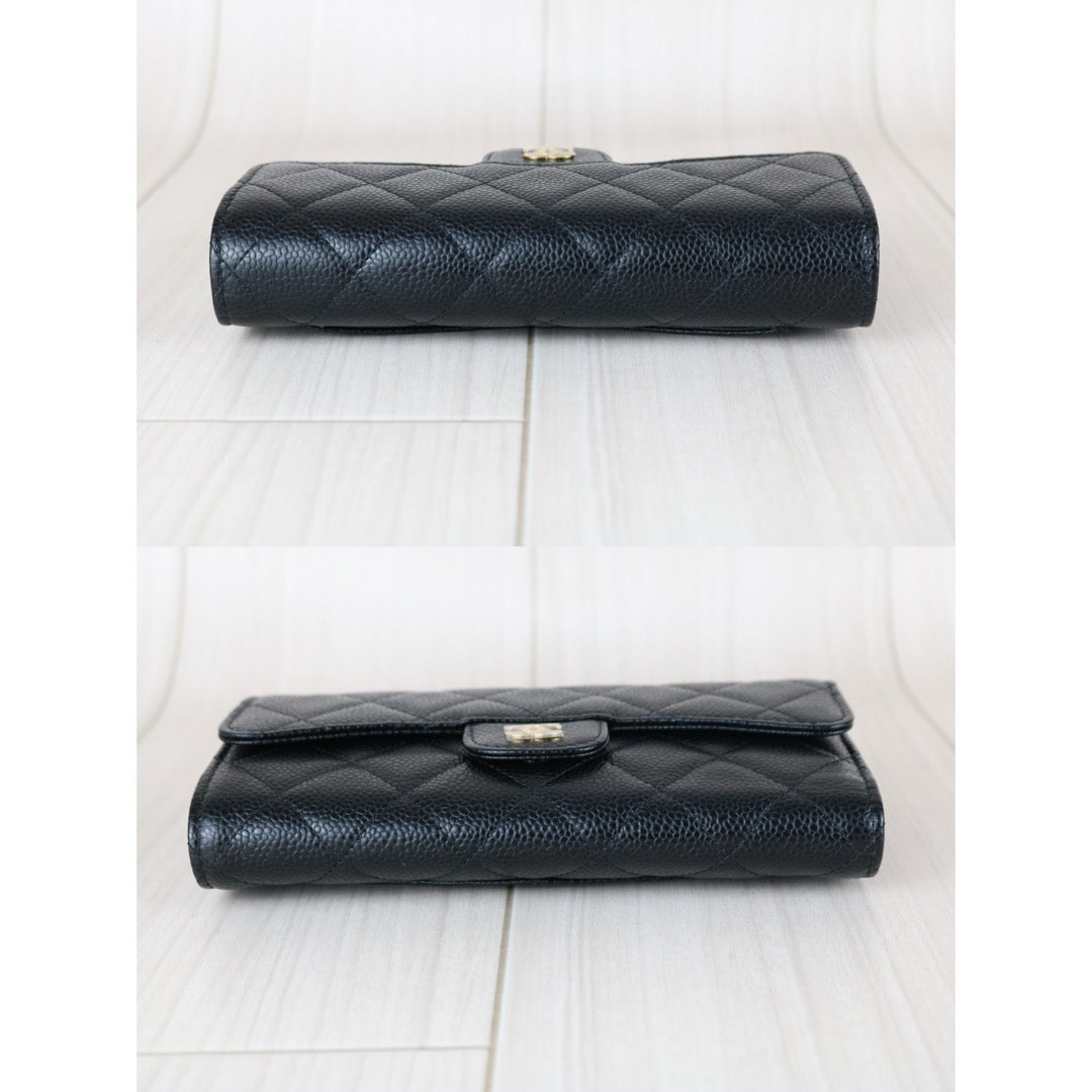 Excellent（Rank SA）｜Full Set CHANEL Caviar Skin Black Long Wallet Made In 2014- 2015Year｜X25092701