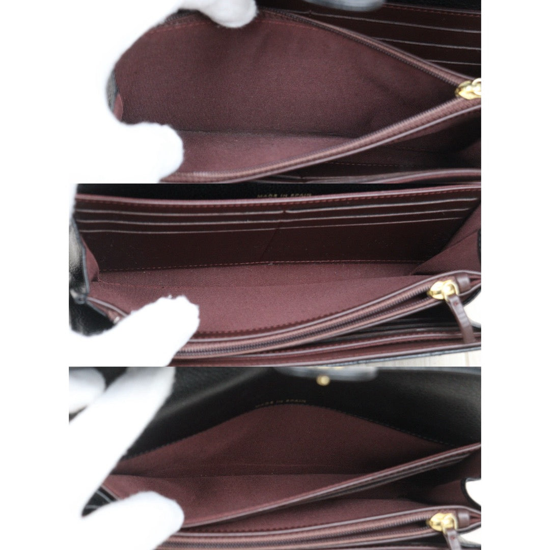 Very Good ( Rank A) ｜Chanel Caviar Skin Black  Wallet Made In 2016-2017 Year ｜V25102105