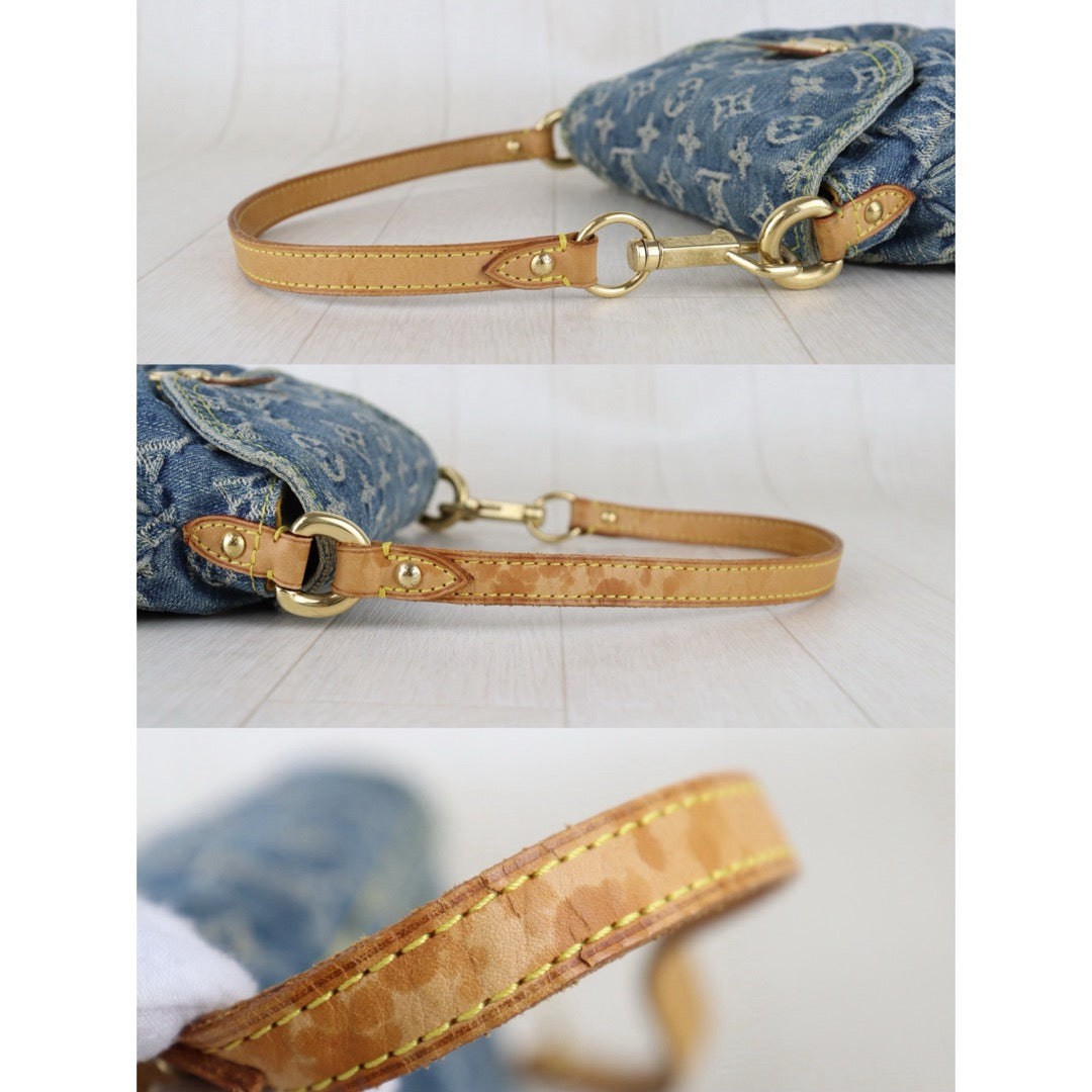 Fair ( Rank B) ｜LV Monogram Denim Mini Pleaty Shoulder Bag Blue｜S26013019