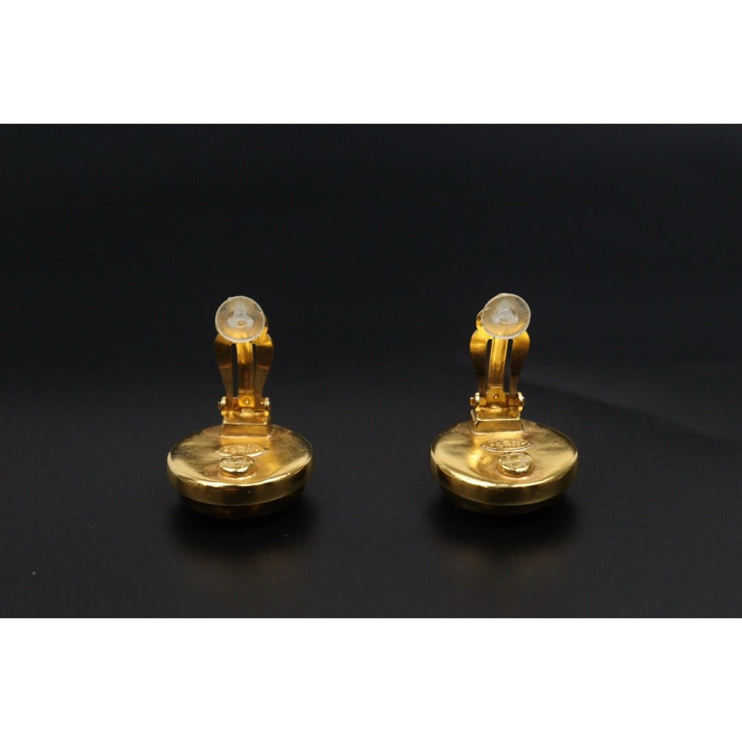 Include Authentic Detective Certificate of Authenticity｜Very Good ( Rank A) ｜CHANEL 99A COCO Mark Amber Vintage Earrings Made In 1999Year｜Y26040606