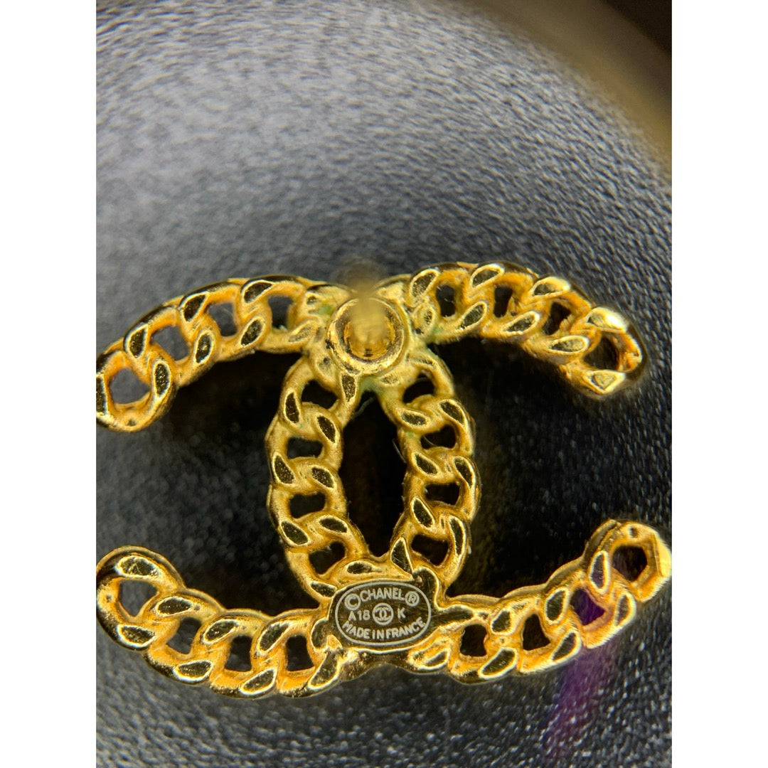 Include Authentic Detective Certificate of Authenticity｜Very Good ( Rank A) ｜CHANEL A18K COCO Mark  Chain Earrings Made In 2018Year｜S26031011