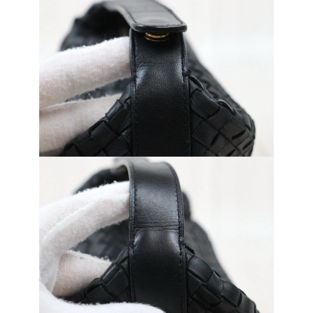 Good ( Rank AB)｜ Bottega Veneta Lamb Skin  Braid HandBag Black｜25062617
