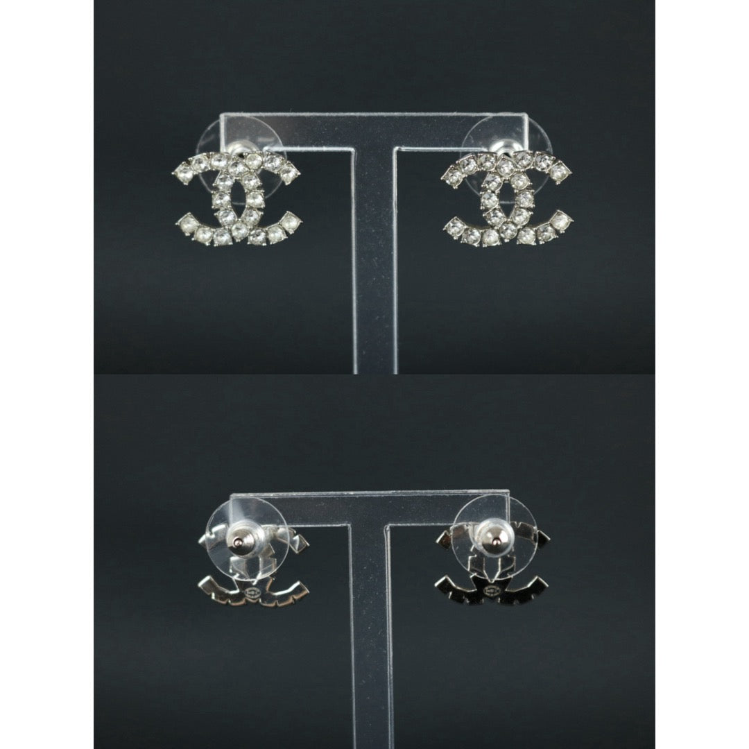 Include Authentic Detective Certificate of Authenticity｜Very Good ( Rank A) ｜CHANEL B18S COCO Mark Rhinestone Earrings Made In 2018 Year｜S26080111