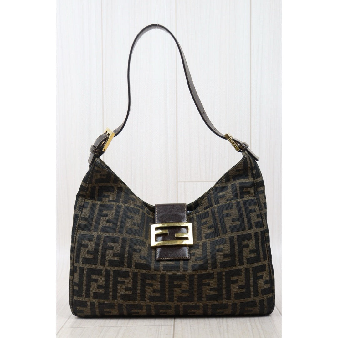 Good ( Rank AB)｜ FENDI Zucca Mamma Shoulder Bag Gold Hardware｜24110105