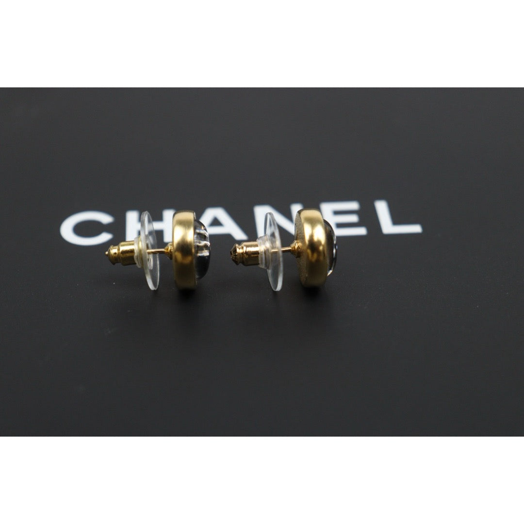 Include Authentic Detective Certificate of Authenticity｜Very Good ( Rank A) ｜CHANEL D20B COCO Mark Black Golden Rhinestone Earrings Made In 2020Year｜S26031027