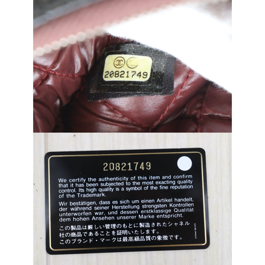 Very Good ( Rank A)｜ CHANEL Coco Mark Lambskin Classic Small Pouch  Black Made In 2014-2015Year｜25091209