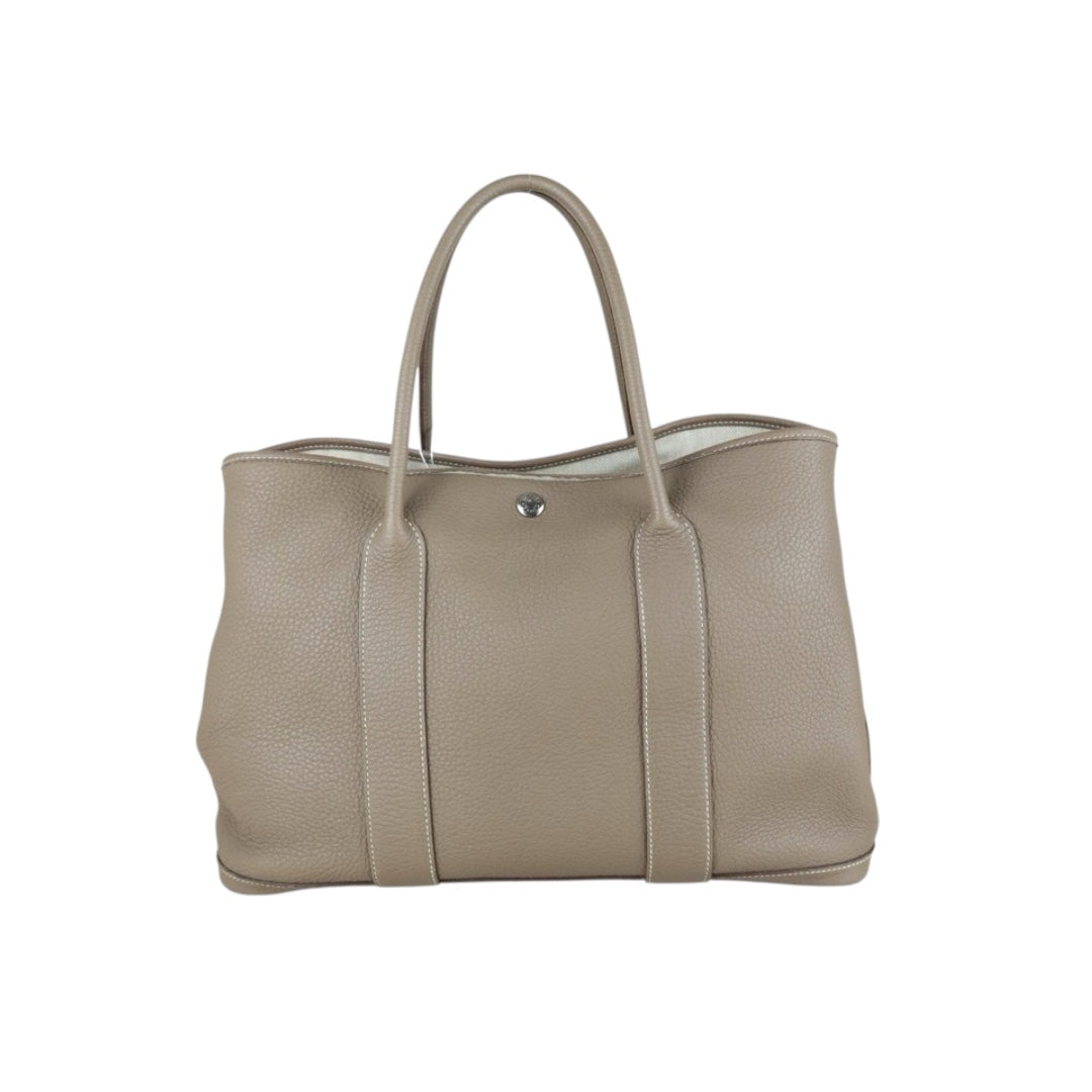 Good ( Rank AB)｜ HERMES Garden Party PM Taurillon Gray Handbag ◽︎O Stamp Made in 2011 Year ｜W25091101