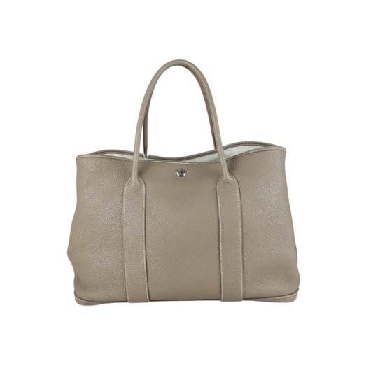 Good ( Rank AB)｜ HERMES Garden Party PM Taurillon Gray Handbag ◽︎O Stamp Made in 2011 Year ｜W25091101