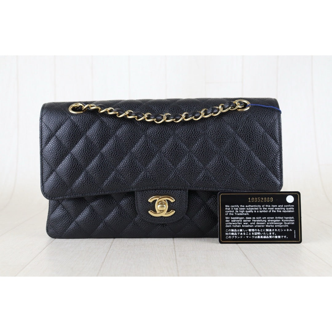 Include Entrupy Certificate of Authenticity｜Very Good ( Rank A)｜ CHANEL Caviar Skin Matrasse Chain Double Flap 25 Shoulder Bag  Black Made In 2014Year｜S26072546