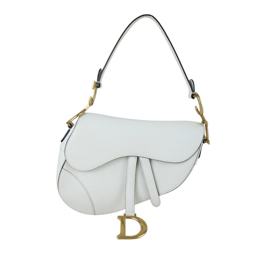 Very Good ( Rank A)｜Dior Trotter Saddle Shoulder Bag Medium White Current Model｜S25091009