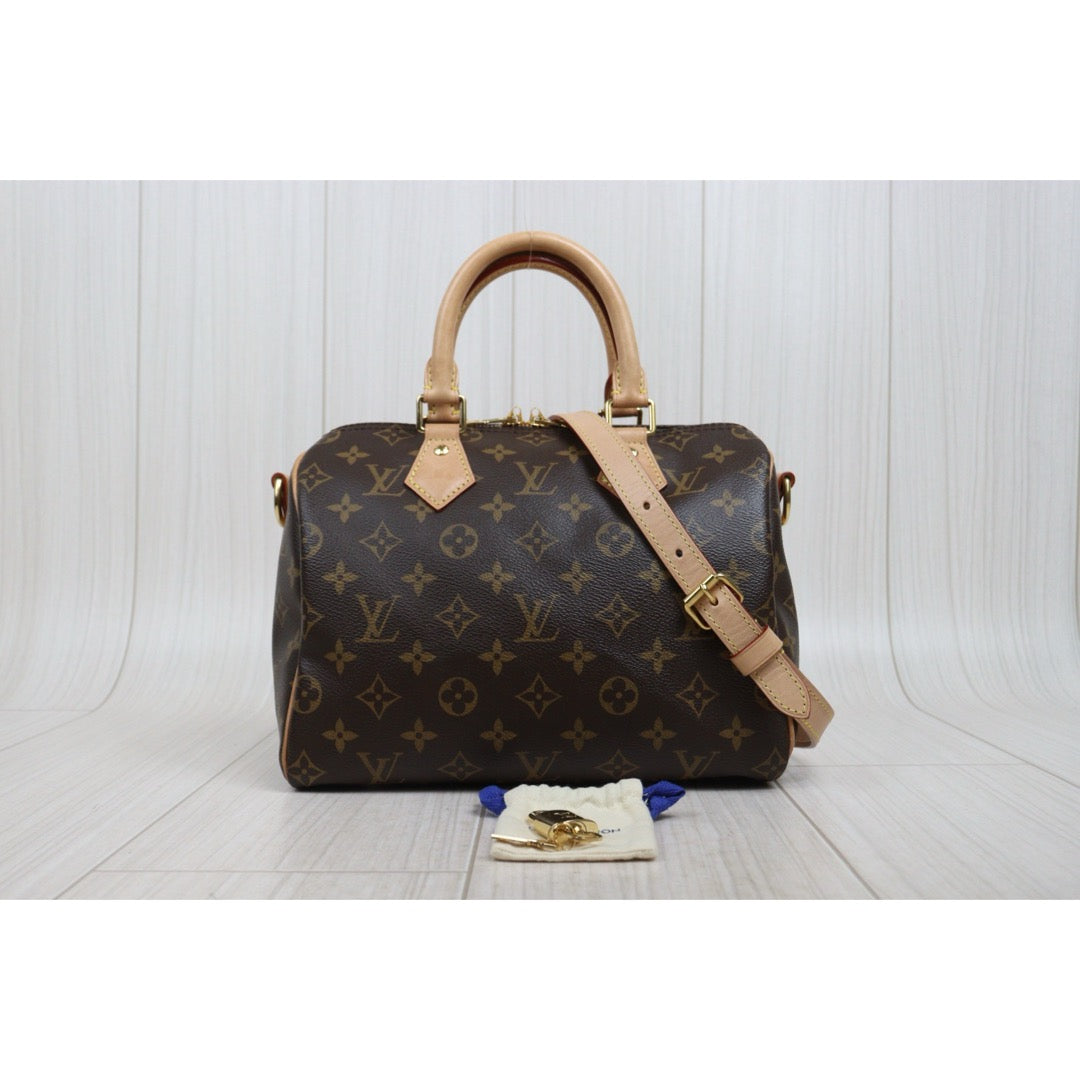 Include Entrupy Certificate of Authenticity｜Good ( Rank AB) ｜ Louis Vuitton Monogram Speedy 25 Hand Bag With Shoulder Strap IC Chips Model｜26032702