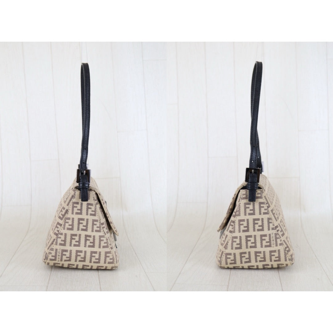 Include Entrupy Certificate of Authenticity｜Good ( Rank AB)｜ FENDI Zucca Mamma Baguette Shoulder Bag Beige｜S26011901