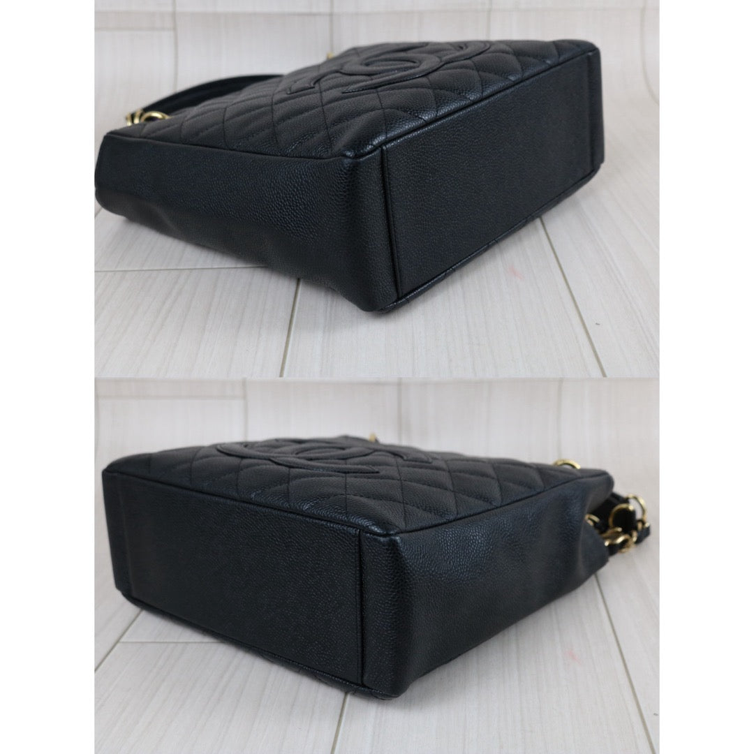 Include Entrupy Certificate of Authenticity｜Very Good ( Rank A)｜ CHANEL Matrasse PST Chain Tote Bag Caviar Skin Black  Made In 2003-2004 Year｜S26073111