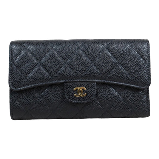 Rank A ｜CHANEL Caviar Skin Black Long Wallet Made In 2014 Year｜23112713