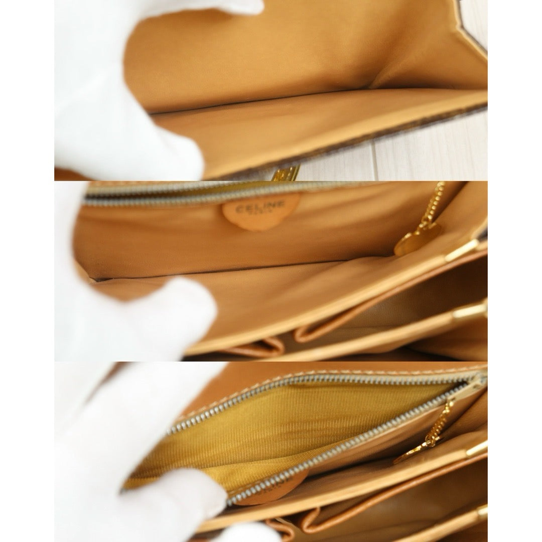Include Entrupy Certificate of Authenticity｜Good ( Rank AB) ｜CELINE Macadam Canvas Horse Carriage Shoulder Bag｜26082009