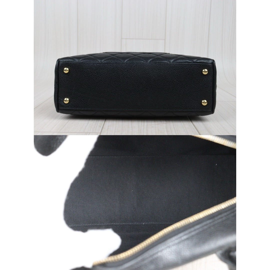 Good ( Rank AB)｜ CHANEL Caviar Skin Leather Calf Leather Bowling Hand Bag Black Made In 2005～2006 Year｜A25091201