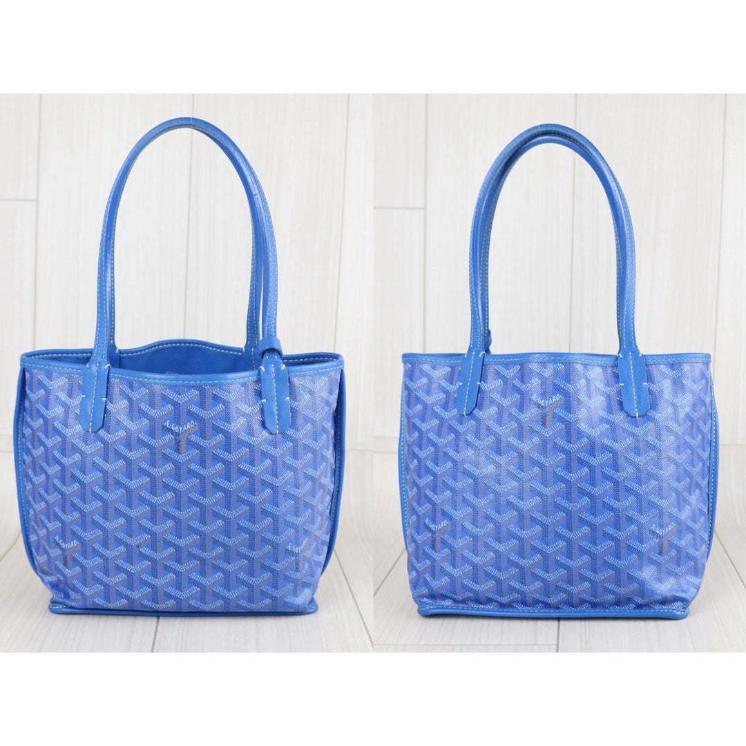 Include Entrupy Certificate of Authenticity｜Good ( Rank AB)｜ Goyard Anjou Mini Tote Bag Blue｜X26051706