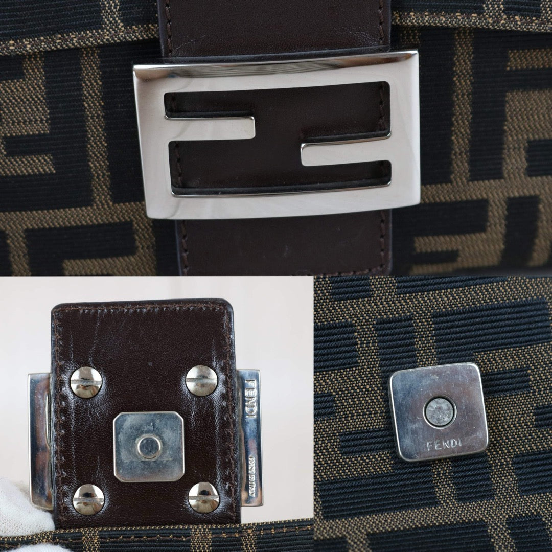 Include Entrupy Certificate of Authenticity｜Very Good ( Rank A)｜ FENDI Zucca Mamma Baguette Shoulder Bag ｜X26092110