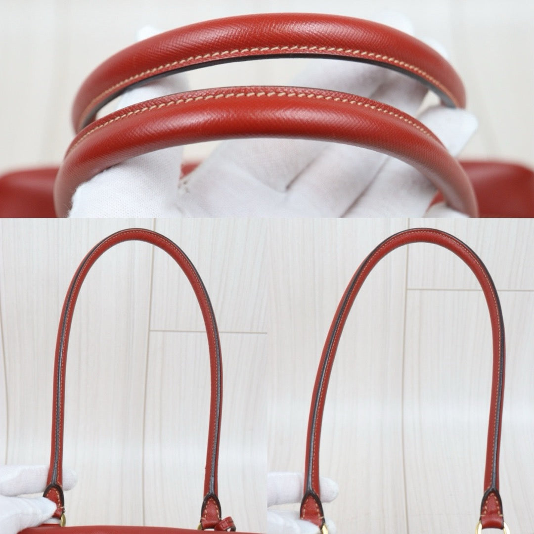 Good ( Rank AB)｜Prada Leather Saffiano Briefcase Plume Handbag Red｜W25102111