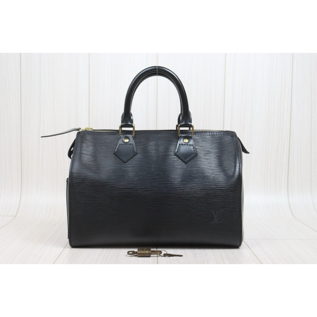 Include Entrupy Certificate of Authenticity｜Good ( Rank AB)｜Louis Vuitton Epi Speedy 25 Hand Bag Black｜26071303