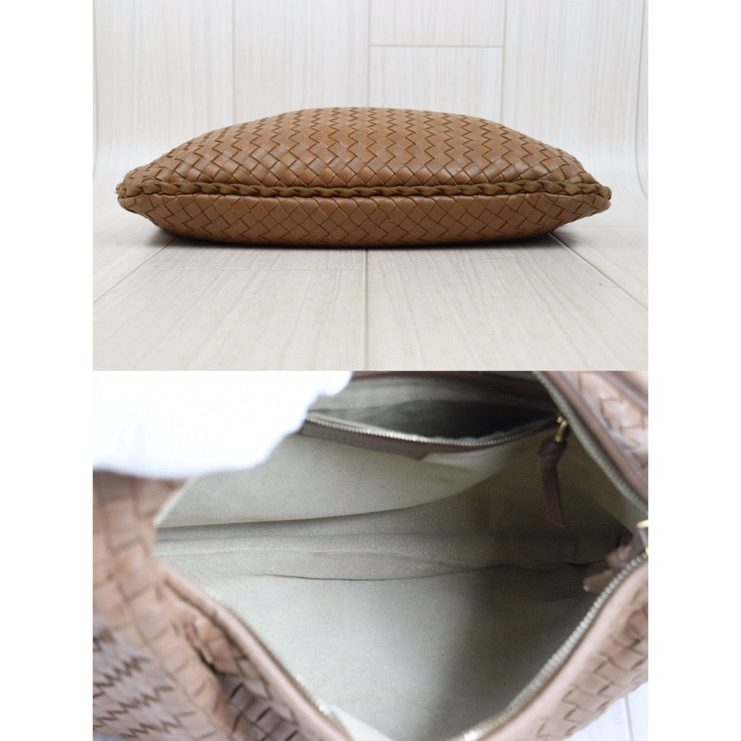Good ( Rank AB)｜ Bottega Veneta Lamb Skin Braid Shoulder Bag Brown｜V25042416