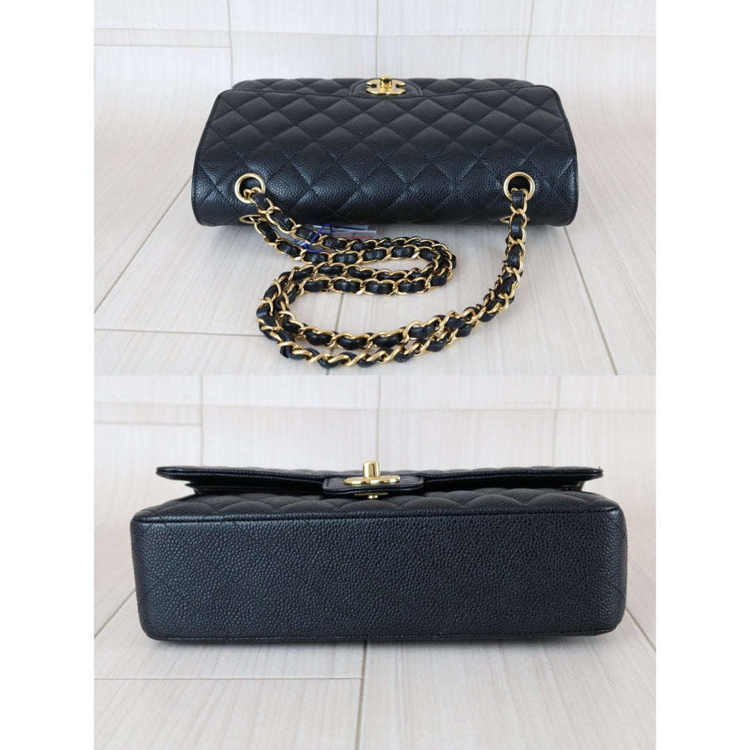 Excellent（Rank SA）｜   CHANEL Caviar Skin  Matrasse Double Flap 25 Shoulder Bag Black Made In 2014-2015Year｜S26030601