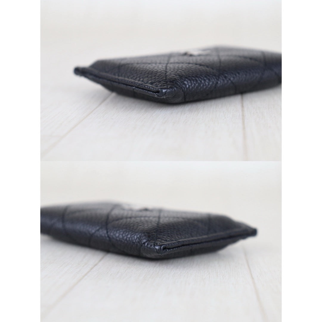 Include Entrupy Certificate of Authenticity｜Very Good ( Rank A)｜CHANEL Caviar Skin Calf Leather Card Holder  Black Made In 2017-2018Year｜S26030817