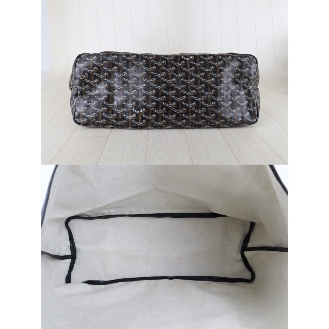 Include Entrupy Certificate of Authenticity｜Good ( Rank AB) ｜ Goyard Saint-Louis MM Tote Bag Black｜S26030825