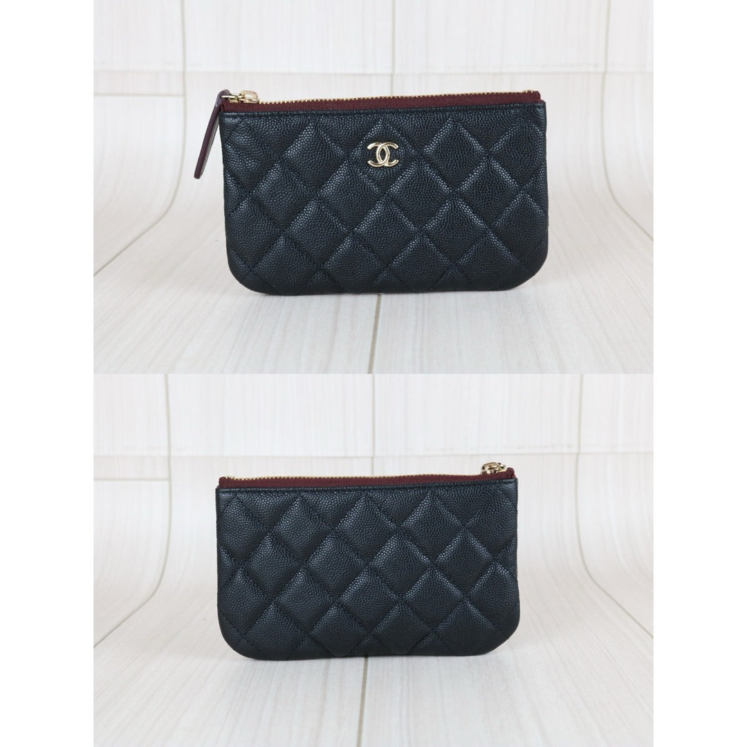 Excellent（Rank SA）｜CHANEL Caviar Skin Calf Leather Card Holder Black IC Chips Model｜X25062321