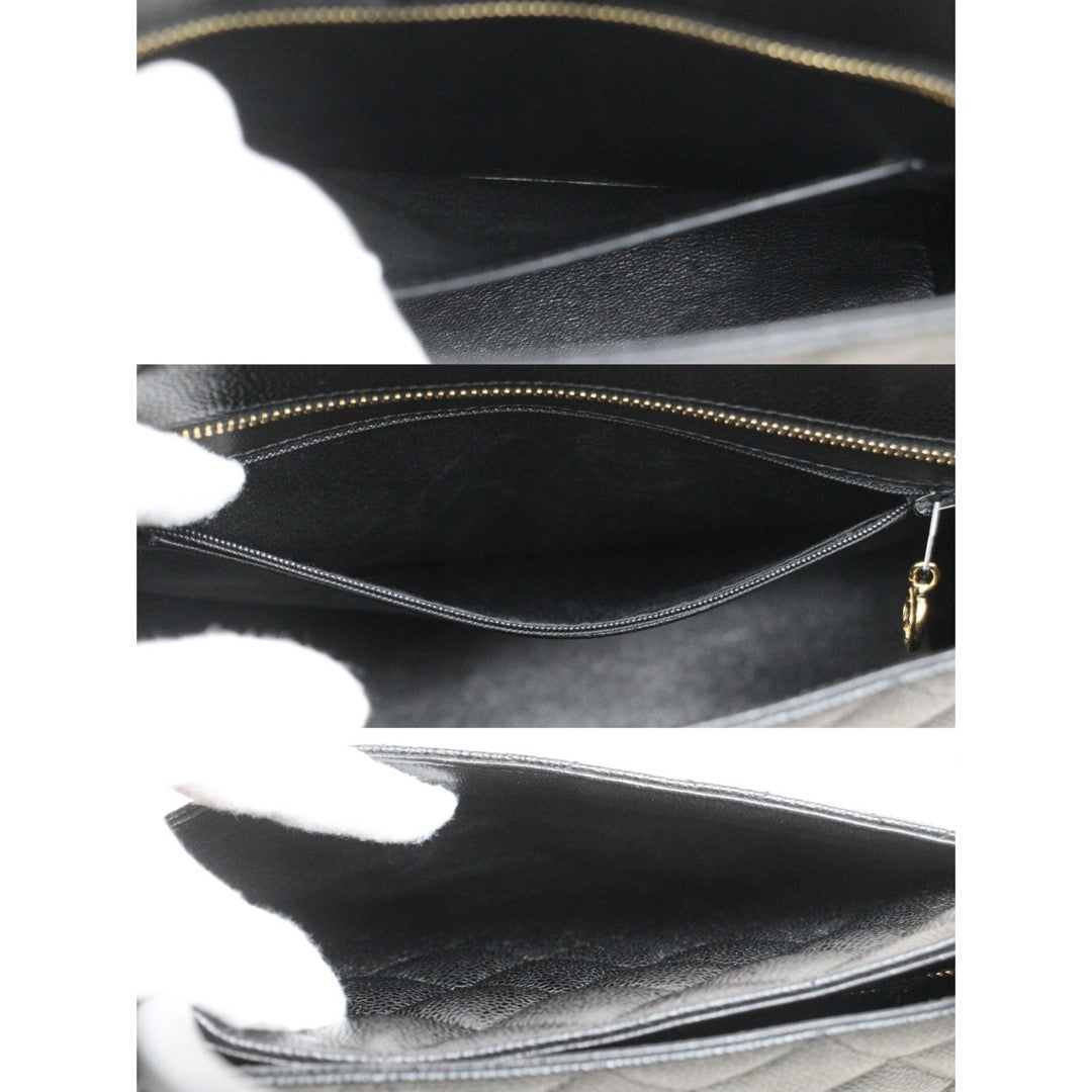 Very Good ( Rank A)｜ CHANEL Caviar Skin Calf Leather Tote Bag Black Made In 2002～2003Year｜25121005